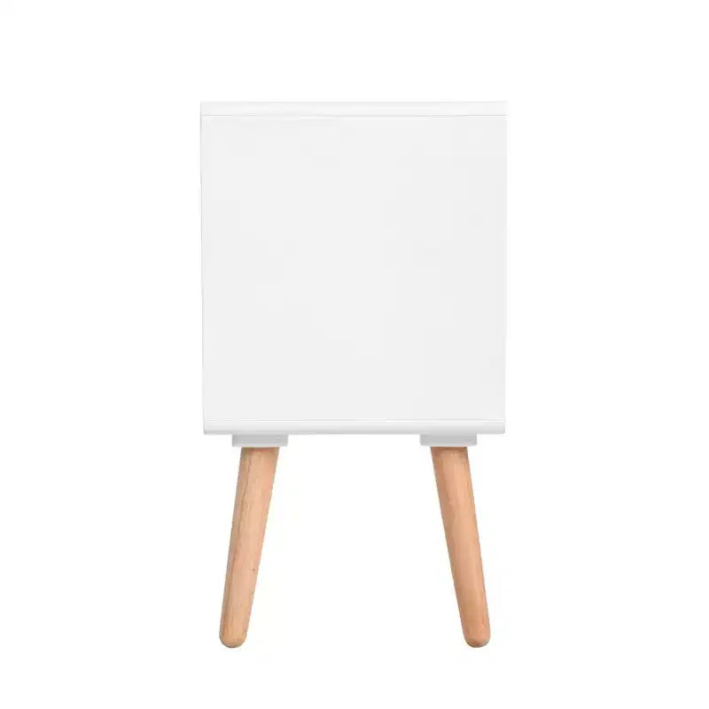 Table d'appoint Lilou blanche - Adore Decor : Moderne du milieu du siècle, tiroir de rangement, étagère, bois composite
