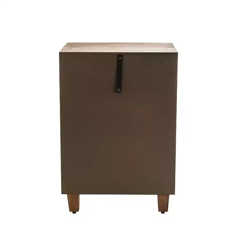 Cabinet à 3 tiroirs Sawyer marron - Adore Decor : Style bohème, placage en bois, mobilier de salon
