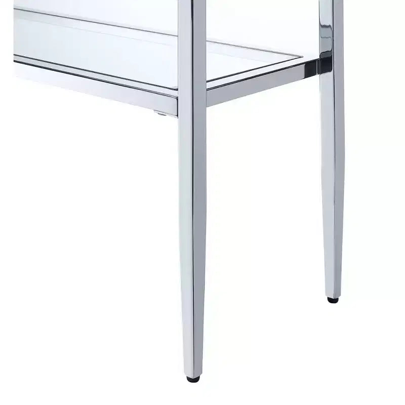 Nadia Chrome Console Table Chrome - Breighton Home : Milieu de siècle moderne, verre trempé, cadre en métal