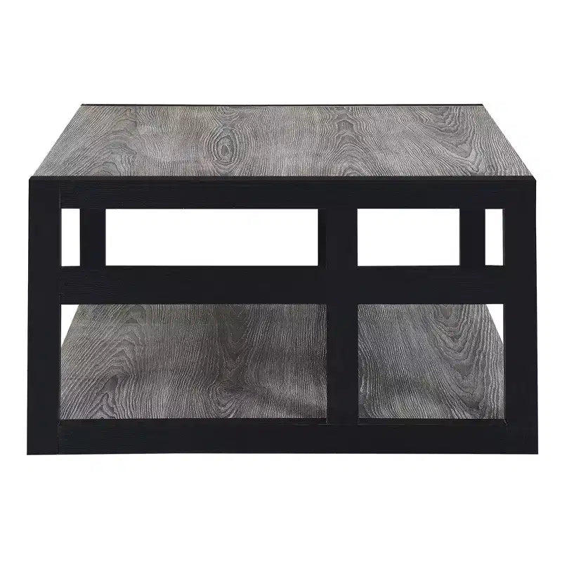 Table basse carrée Breighton Home Monterey avec étagère, gris patiné/noir