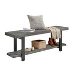 Pomona Metal and Wood Bench Slate Gray - Alaterre Furniture