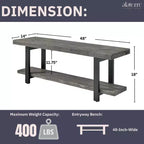 Banc Pomona en métal et bois Gris ardoise - Meubles Alaterre