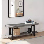 Banc Pomona en métal et bois Gris ardoise - Meubles Alaterre