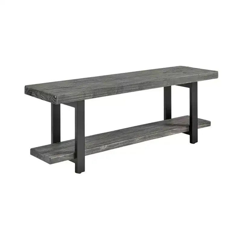 Banc Pomona en métal et bois Gris ardoise - Meubles Alaterre