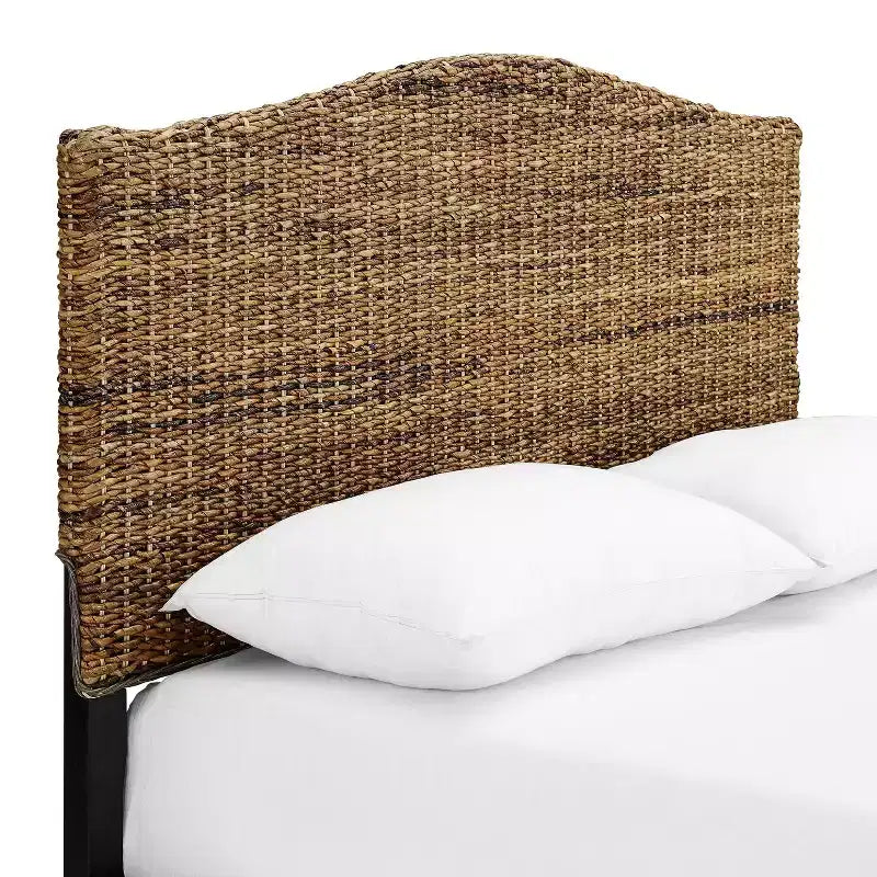 Tête de lit Queen Serena Feuille de bananier - Crosley : Contreplaqué et cadre en bois, design incurvé, finition naturelle