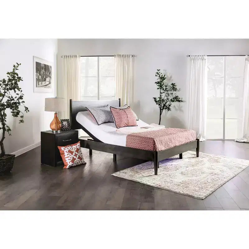 Cadre de lit lombaire réglable Harmony Twin XL de Furniture of America : Garantie de 1 an, hauteur de 14 pouces, cadre en acier, revêtement en polyester