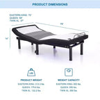 Cadre de lit lombaire réglable Harmony Twin XL de Furniture of America : Garantie de 1 an, hauteur de 14 pouces, cadre en acier, revêtement en polyester