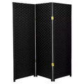 4 ft. Tall Woven Fiber Room Divider (3 Panels) - Oriental Furniture