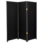 4 ft. Tall Woven Fiber Room Divider (3 Panels) - Oriental Furniture