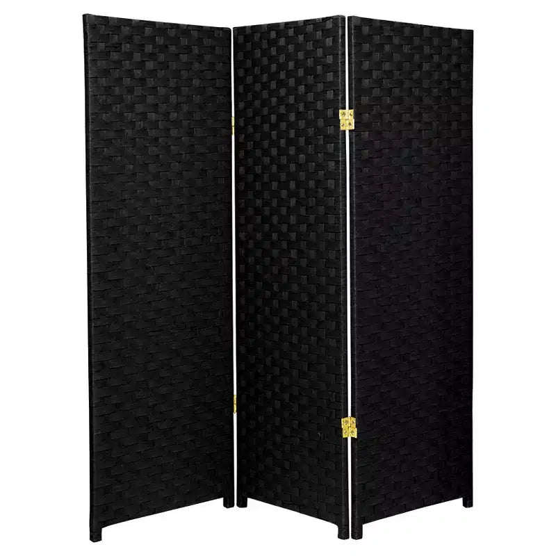 4 ft. Tall Woven Fiber Room Divider (3 Panels) - Oriental Furniture