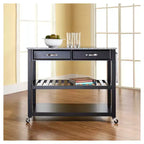 Chariot/Îlot de cuisine avec dessus en granit massif et rangement pour tabourets en option - Crosley