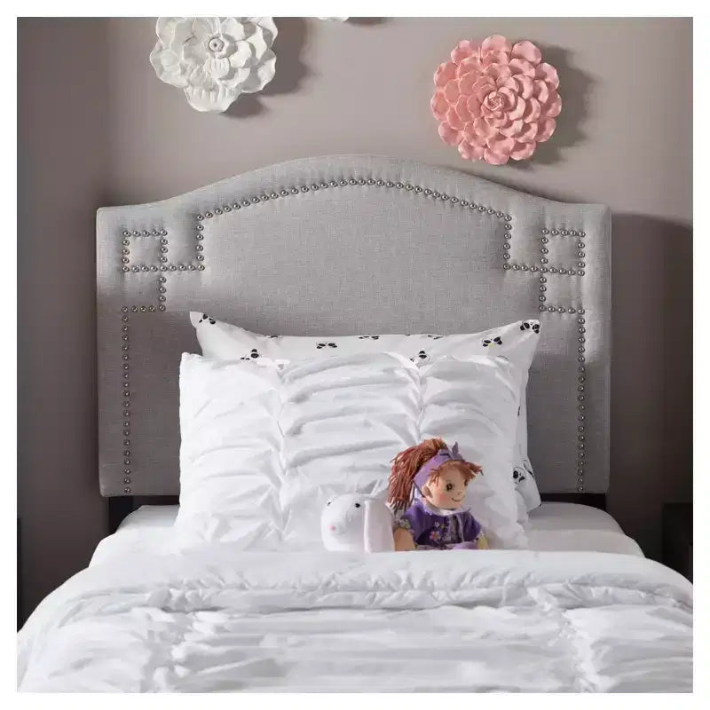Tête de lit capitonnée Aubrey en tissu moderne et contemporain - Lit simple - Baxton Studio