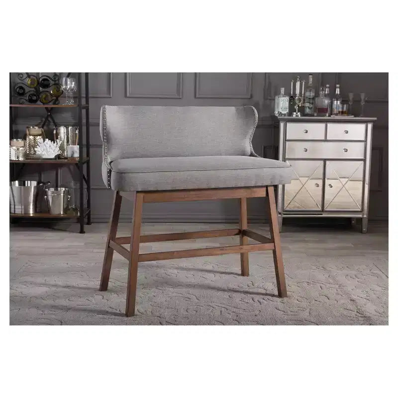 Banquette de bar rembourrée en tissu touffeté de style moderne et contemporain Gradisca - Baxton Studio