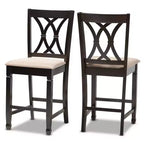 2 chaises de bar hauteur comptoir en bois fini Reneau - Baxton Studio