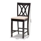 2 chaises de bar hauteur comptoir en bois fini Reneau - Baxton Studio