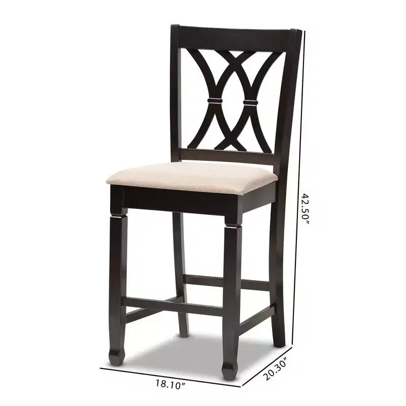 2 chaises de bar hauteur comptoir en bois fini Reneau - Baxton Studio