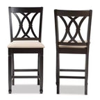 2 chaises de bar hauteur comptoir en bois fini Reneau - Baxton Studio