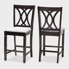 2pc Reneau Finished Wood Counter Height Pub Chairs - Baxton Studio