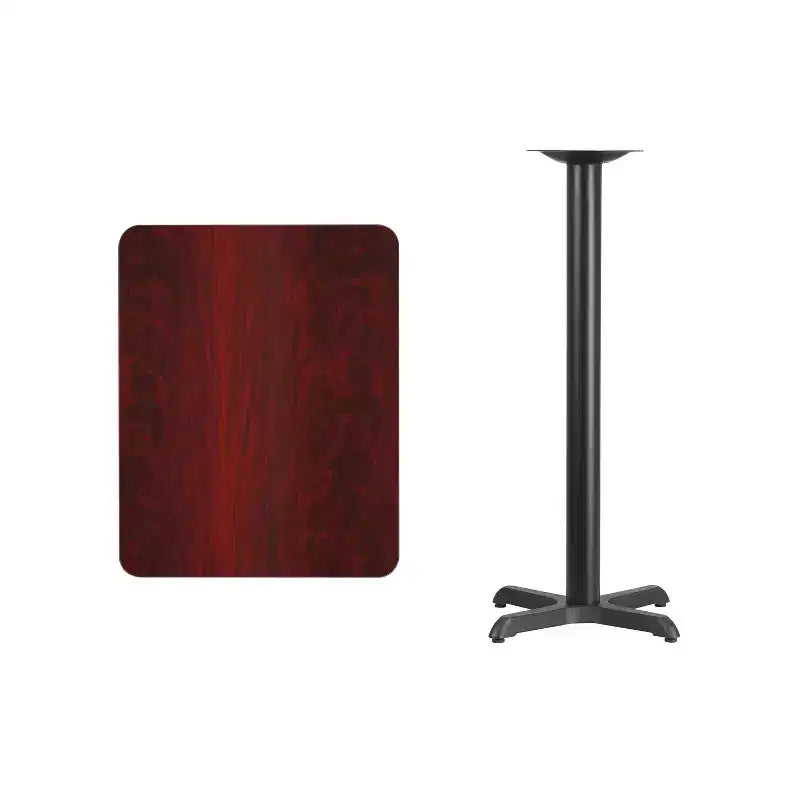 Flash Furniture Plateau de table rectangulaire stratifié 24'' x 30'' avec pied de table hauteur bar 22'' x 22''