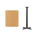 Flash Furniture Plateau de table rectangulaire stratifié 24'' x 30'' avec pied de table hauteur bar 22'' x 22''