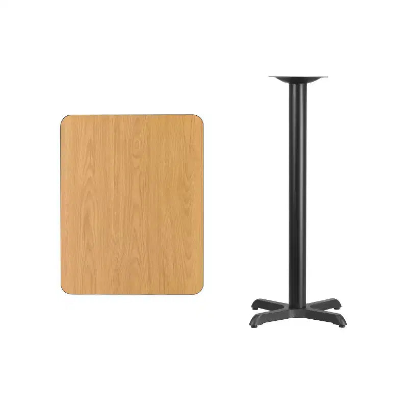 Flash Furniture Plateau de table rectangulaire stratifié 24'' x 30'' avec pied de table hauteur bar 22'' x 22''