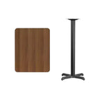 Flash Furniture Plateau de table rectangulaire stratifié 24'' x 30'' avec pied de table hauteur bar 22'' x 22''