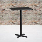 Flash Furniture Plateau de table rectangulaire stratifié 24'' x 30'' avec pied de table hauteur bar 22'' x 22''