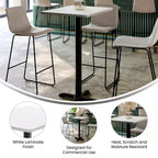 Flash Furniture Plateau de table rectangulaire stratifié 24'' x 30'' avec pied de table hauteur bar 22'' x 22''