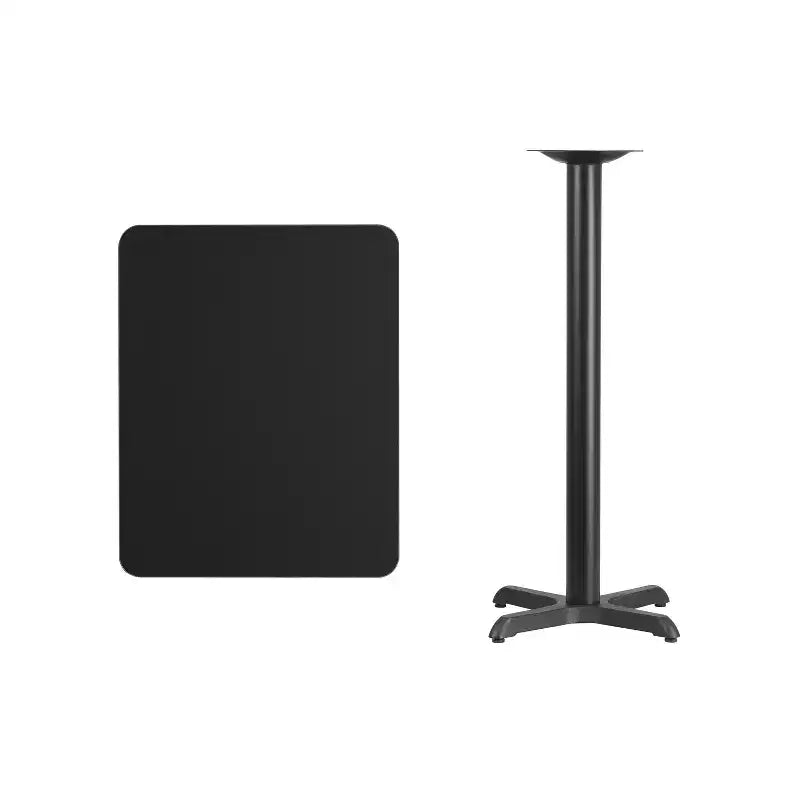 Flash Furniture Plateau de table rectangulaire stratifié 24'' x 30'' avec pied de table hauteur bar 22'' x 22''