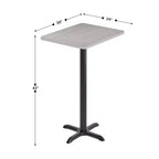 Flash Furniture Plateau de table rectangulaire stratifié 24'' x 30'' avec pied de table hauteur bar 22'' x 22''