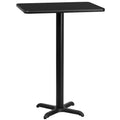 Flash Furniture Plateau de table rectangulaire stratifié 24'' x 30'' avec pied de table hauteur bar 22'' x 22''