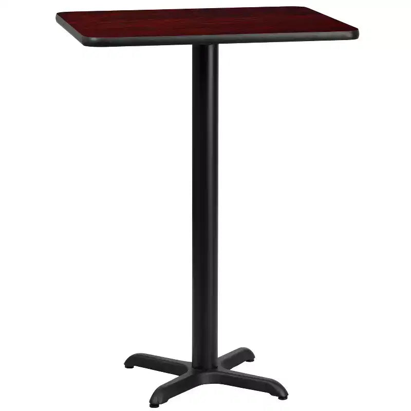 Flash Furniture 24'' x 30'' Rectangular Laminate Table Top with 22'' x 22'' Bar Height Table Base