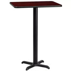 Flash Furniture 24'' x 30'' Rectangular Laminate Table Top with 22'' x 22'' Bar Height Table Base