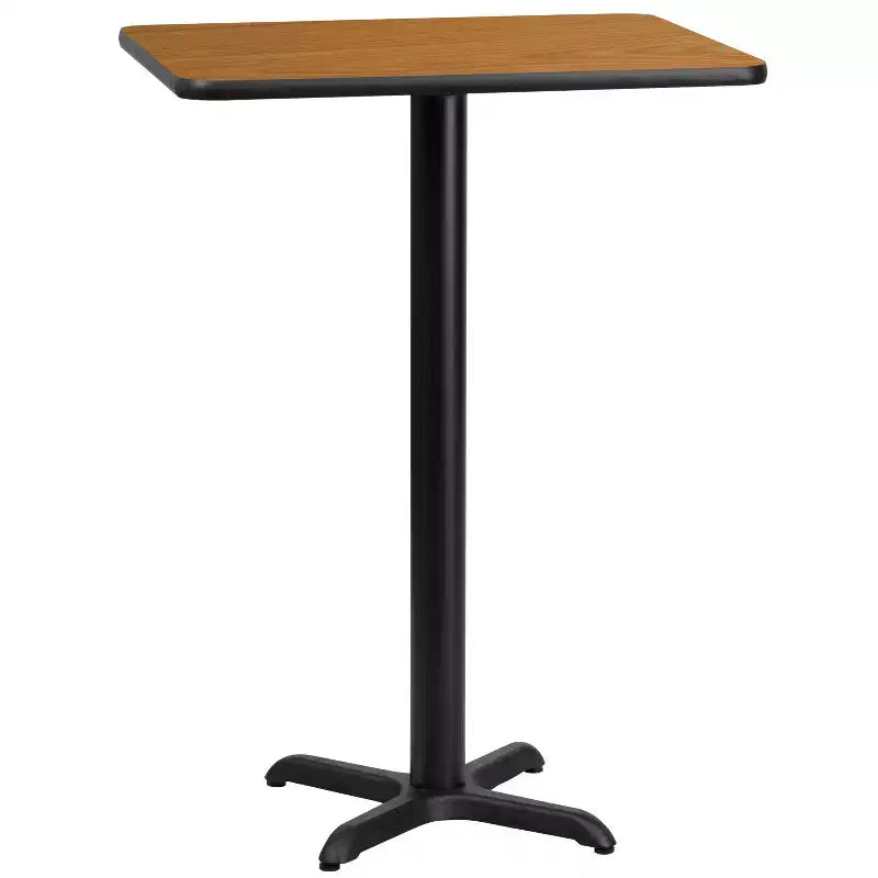 Flash Furniture Plateau de table rectangulaire stratifié 24'' x 30'' avec pied de table hauteur bar 22'' x 22''