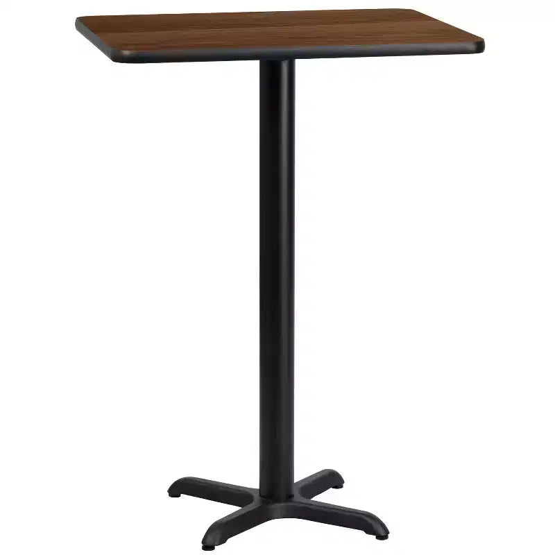 Flash Furniture Plateau de table rectangulaire stratifié 24'' x 30'' avec pied de table hauteur bar 22'' x 22''