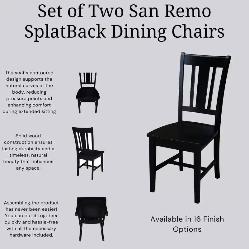 Lot de 2 chaises San Remo Splatback – International Concepts