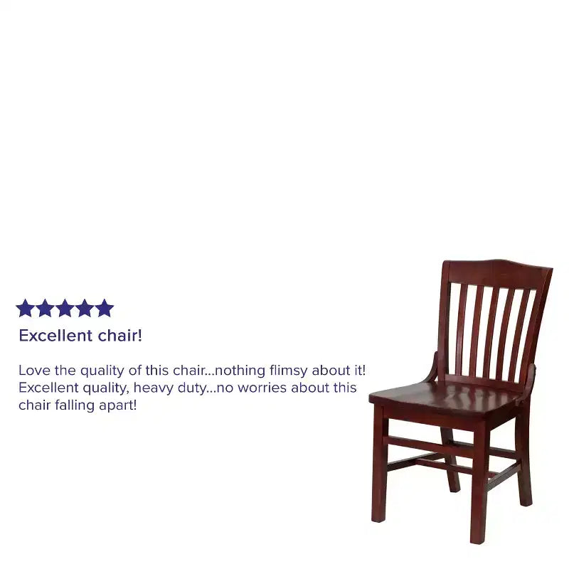 Chaise de restaurant en bois à dossier écolier de la série HERCULES de Flash Furniture