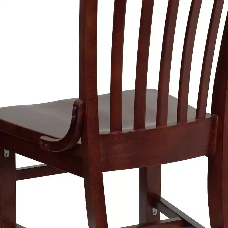 Chaise de restaurant en bois à dossier écolier de la série HERCULES de Flash Furniture