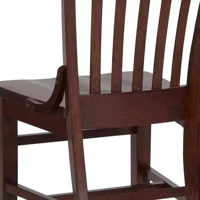 Chaise de restaurant en bois à dossier écolier de la série HERCULES de Flash Furniture