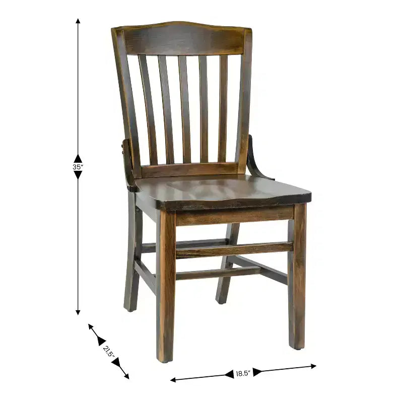 Chaise de restaurant en bois à dossier écolier de la série HERCULES de Flash Furniture