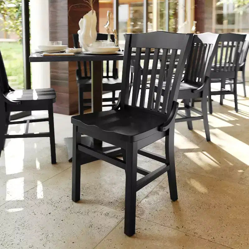 Flash Furniture HERCULES Series Finished School House Back Wooden Restaurant Chair