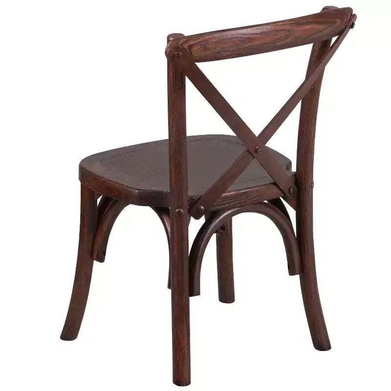 Chaise pour enfants empilable à dossier croisé en bois d'acajou série HERCULES de Flash Furniture