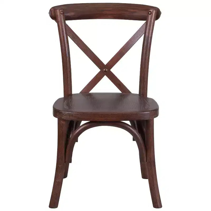 Chaise pour enfants empilable à dossier croisé en bois d'acajou série HERCULES de Flash Furniture