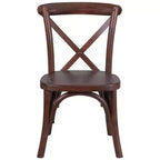 Chaise pour enfants empilable à dossier croisé en bois d'acajou série HERCULES de Flash Furniture