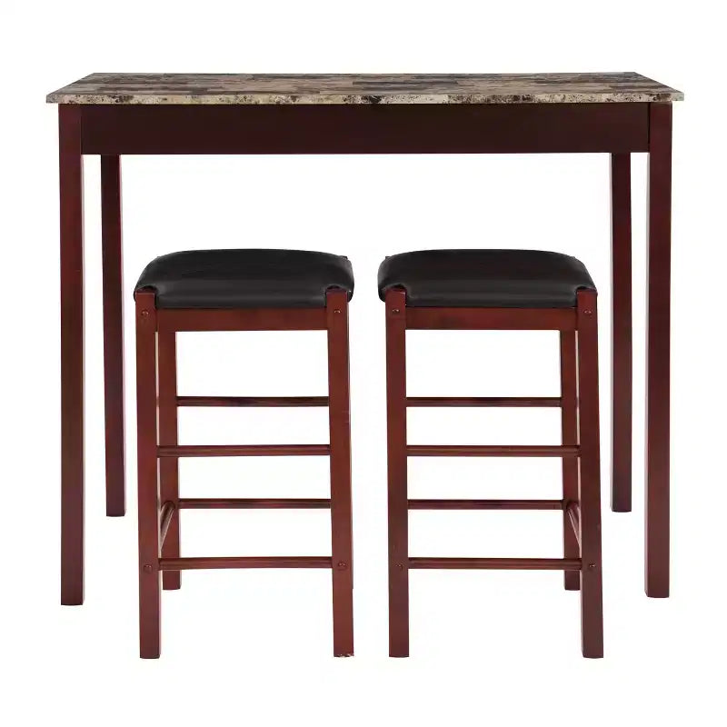 Ensemble de salle à manger 3 pièces table et tabourets hauteur comptoir Lancer Tavern - Linon