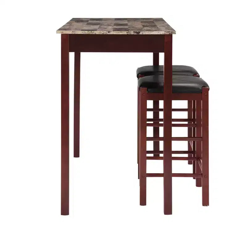 Ensemble de salle à manger 3 pièces table et tabourets hauteur comptoir Lancer Tavern - Linon