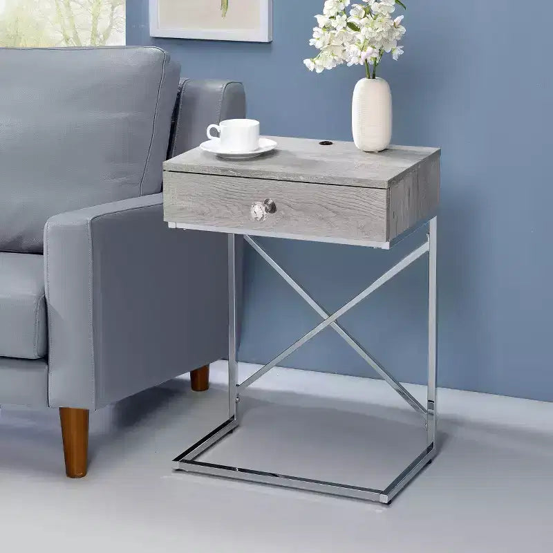 Table de chevet Vish 1 tiroir avec port USB de 24/7 Shop At Home
