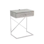 24/7 Shop At Home Vish 1 Drawer End Table with USB Port
