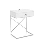 Table de chevet Vish 1 tiroir avec port USB de 24/7 Shop At Home