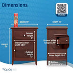 Table d'appoint Alcott avec tiroir simple et armoire de rangement - ClickDecor